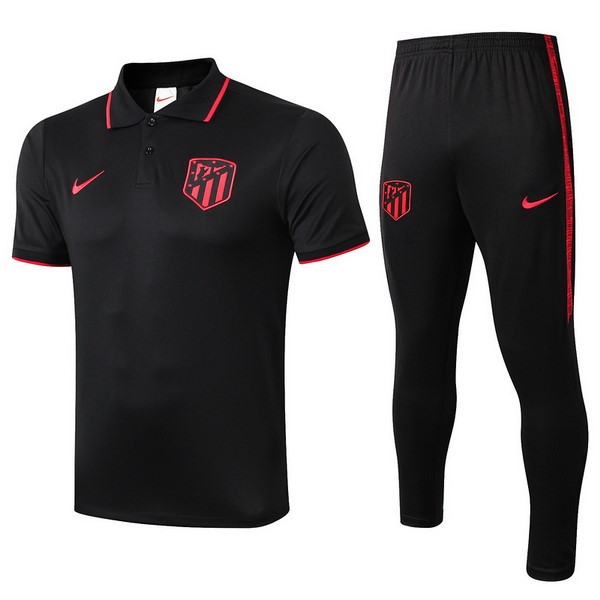 Polo Atlético Madrid Conjunto Completo 2019-2020 Negro